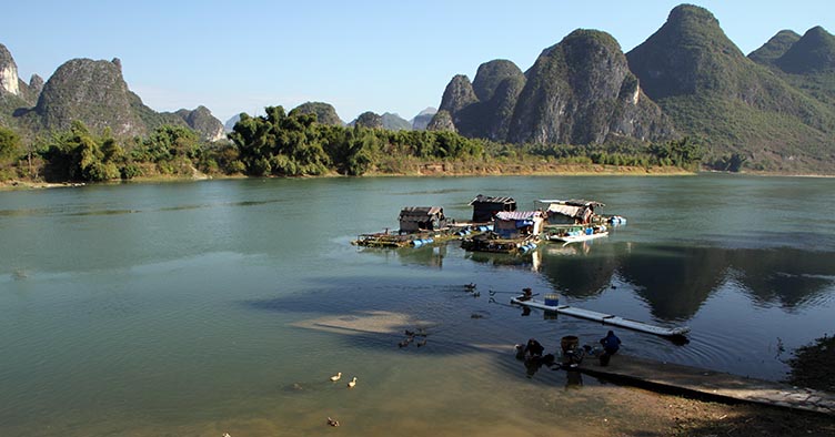 Guangxi en Chine sur la riviere Li